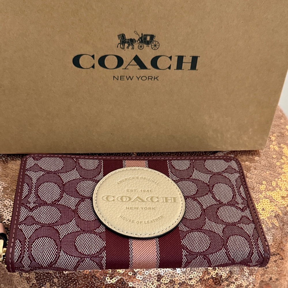 Coach Maroon Signature Wallet